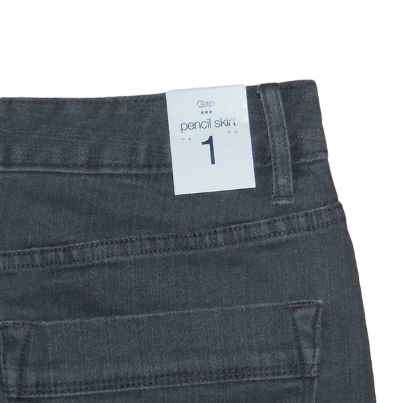GAP Gray Stretch Jean Pencil Skirt - Size 1 - NWT - Picture 3 of 6
